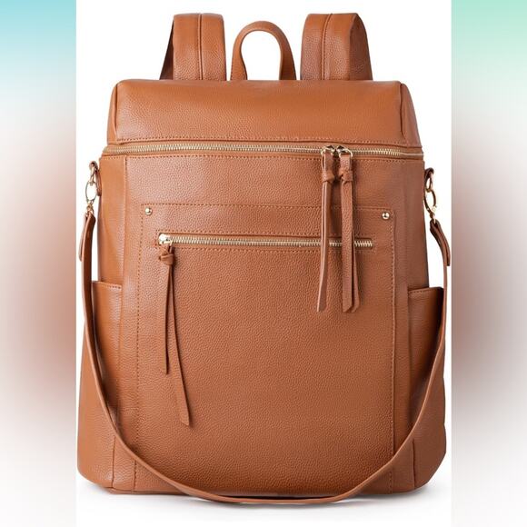 Handbags - Large Leather Backpack Women Backpack Purse Luggage Strap Crossdody Bag Travel